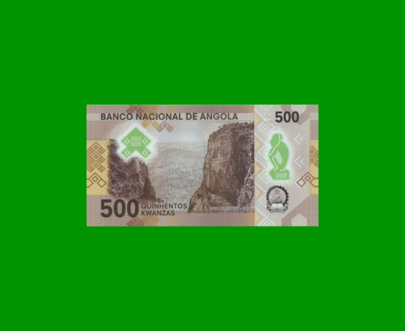 BILLETE DE ANGOLA 500 KWANZAS, POLYMERO, PICK 161, AÑO 2020, ESTADO SIN CIRCULAR.- - Imagen 2