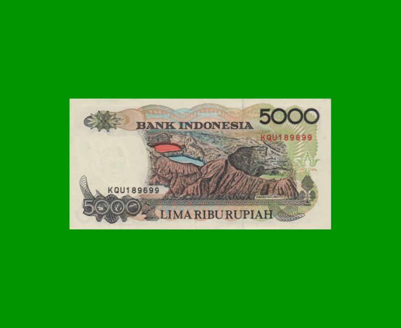 BILLETE DE INDONESIA 5.000 RUPIAS, PICK 130f, AÑO 1992/1997, ESTADO SIN CIRCULAR.- - Imagen 2