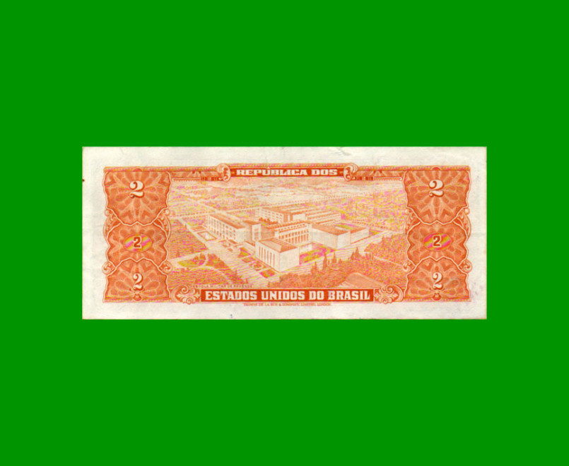 BILLETE DE BRASIL 2 CRUZEIROS, PICK 157Aa, AÑO 1956, ESTADO EXCELENTE.- - Imagen 2