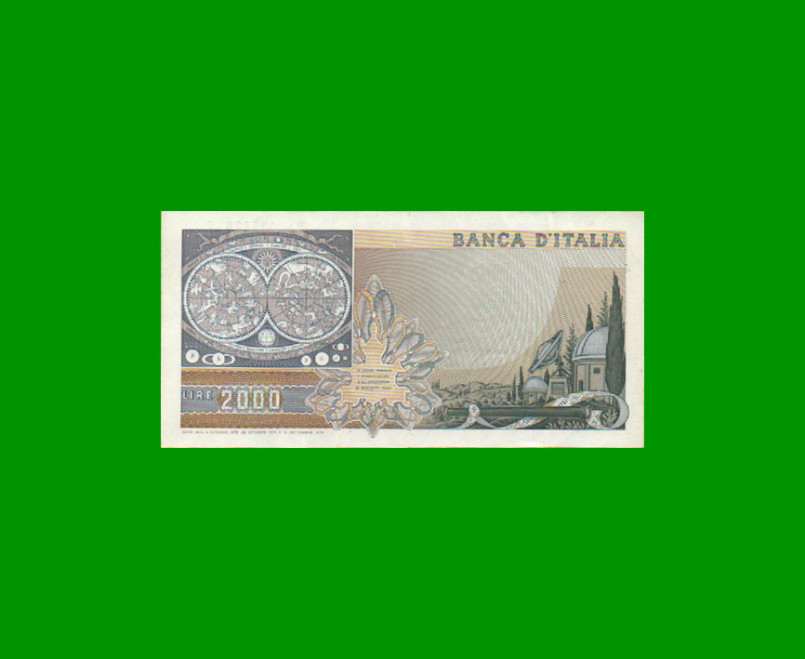 BILLETE DE ITALIA 2.000 LIRAS, PICK 103b, AÑO 1976, ESTADO EXCELENTE.- - Imagen 2