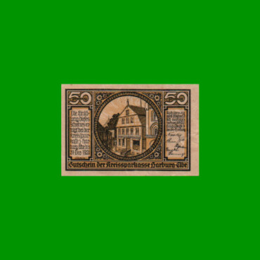 BILLETE DE ALEMANIA NOTGELD CIUDAD DE HAMBURGO 50 CENTAVOS, M. M. 580.1, ESTADO EXCELENTE.-