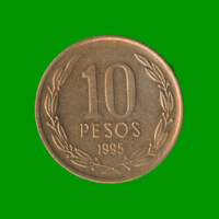 MONEDA DE CHILE 10 PESOS, AÑO 1995 , ESTADO USADA.-