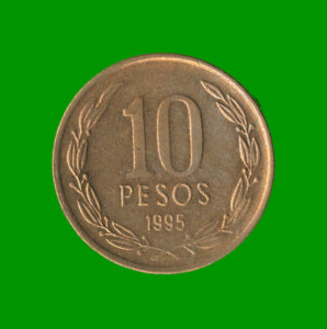 MONEDA DE CHILE 10 PESOS, AÑO 1995 , ESTADO USADA.-