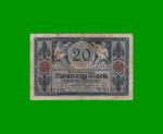 BILLETE DE ALEMANIA 20 MARCOS, PICK 63, AÑO 1915, ESTADO BUENO+ .-
