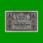 BILLETE DE ALEMANIA 20 MARCOS, PICK 63, AÑO 1915, ESTADO BUENO+ .-