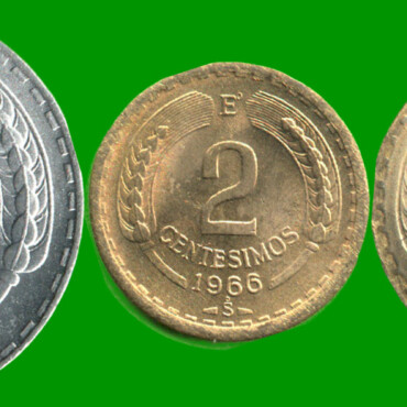 CHILE SET DE CINCO MONEDAS 1/2, 1, 2, 5 Y 10 CENTIMOS, AÑO 1962/ 1965, ESTADO NUEVAS.-