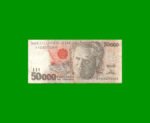 BILLETE DE BRASIL 50.000 CRUZEIROS, PICK 234, AÑO 1992, ESTADO MUY BUENO.-