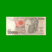 BILLETE DE BRASIL 50.000 CRUZEIROS, PICK 234, AÑO 1992, ESTADO MUY BUENO.-