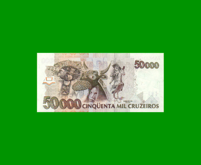 BILLETE DE BRASIL 50.000 CRUZEIROS, PICK 234, AÑO 1992, ESTADO SIN CIRCULAR.- - Imagen 2