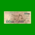 BILLETE DE BRASIL 100.000 CRUZEIROS, PICK 235a, AÑO 1992, ESTADO BUENO.-