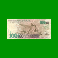 BILLETE DE BRASIL 100.000 CRUZEIROS, PICK 235d, AÑO 1993, ESTADO MUY BUENO- .-