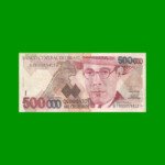 BILLETE DE BRASIL 500.000 CRUZEIROS, PICK 236c, AÑO 1993, ESTADO MUY BUENO.-