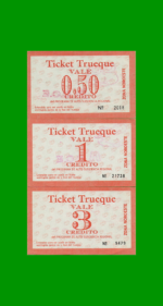 SET DE 5 BONOS TICKET TRUEQUE, ZONA NOROESTE, 0,5; 1; 3; 5; Y 10 CREDITOS, MG 305; 306; 308 a 310, ESTADO MB+ a S/ C.- - Imagen 4