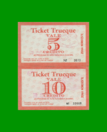 SET DE 5 BONOS TICKET TRUEQUE, ZONA NOROESTE, 0,5; 1; 3; 5; Y 10 CREDITOS, MG 305; 306; 308 a 310, ESTADO MB+ a S/ C.- - Imagen 6
