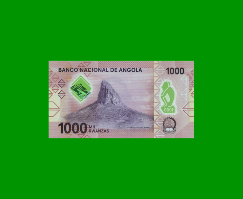 BILLETE DE ANGOLA 1.000 KWANZAS, POLYMERO, PICK 162, AÑO 2020, ESTADO SIN CIRCULAR.- - Imagen 2