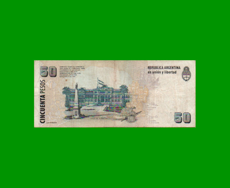 REPOSICION BILLETE CONVERTIBLE SEGUNDO DISEÑO $ 50,00, BOT 3613, ESTADO BUENO+ .- - Imagen 2