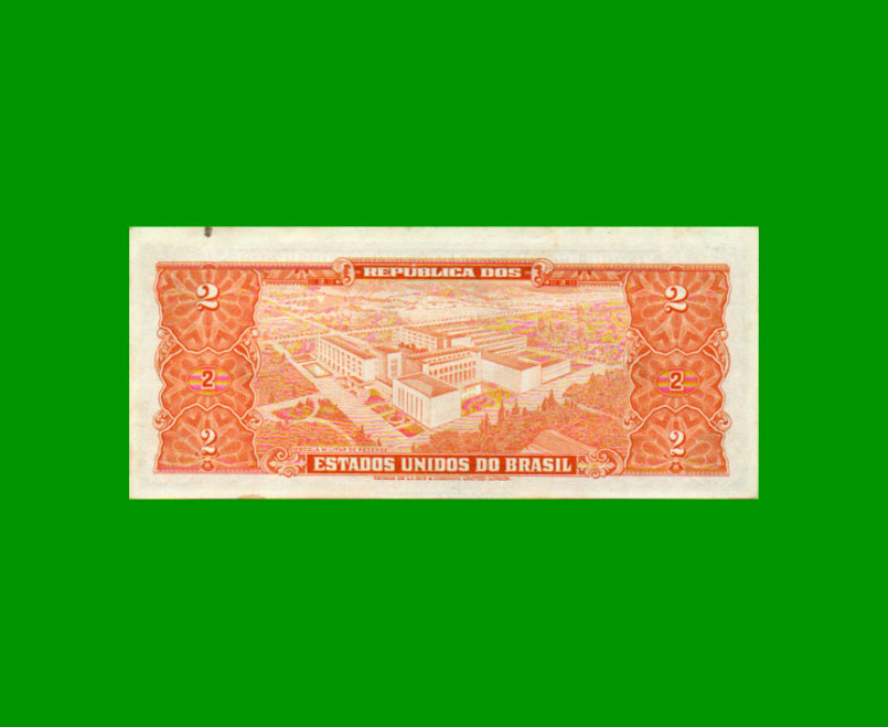 BILLETE DE BRASIL 2 CRUZEIROS, PICK 157Ab, AÑO 1956, ESTADO SIN CIRCULAR.- - Imagen 2