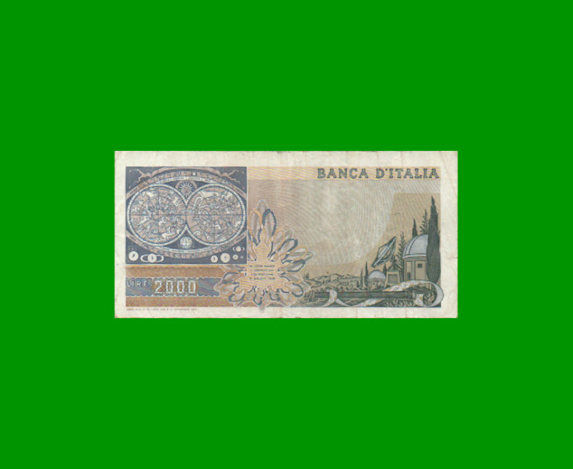 BILLETE DE ITALIA 2.000 LIRAS, PICK 103c, AÑO 1983, ESTADO MUY BUENO- .- - Imagen 2