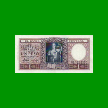 MONEDA NACIONAL $ 1,00, BOT 1913, AÑO 1954, ESTADO EXCELENTE+ .-