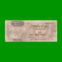 BONO DE JUJUY 1.000 AUSTRALES, EC 020, AÑO 1989, ESTADO BUENO+ .-