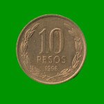 MONEDA DE CHILE 10 PESOS, AÑO 1996 , ESTADO USADA.-