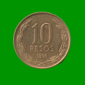 MONEDA DE CHILE 10 PESOS, AÑO 1996 , ESTADO USADA.-