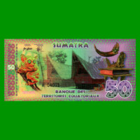BILLETE DE ISLA ISABELA 50 FRANCOS, POLYMERO FANTASIA, AÑO 2015, ESTADO SIN CIRCULAR.-