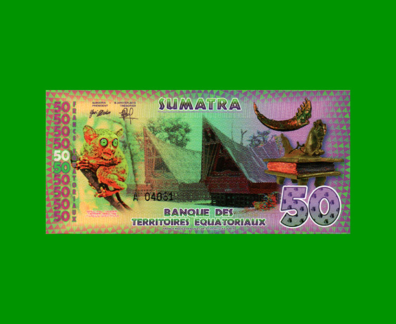 BILLETE DE ISLA ISABELA 50 FRANCOS, POLYMERO FANTASIA, AÑO 2015, ESTADO SIN CIRCULAR.-