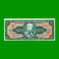 BILLETE DE BRASIL 2 CRUZEIROS, PICK 157Ab, AÑO 1956, ESTADO SIN CIRCULAR.-