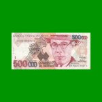 BILLETE DE BRASIL 500.000 CRUZEIROS RESELLADO 500 CRUZEIROS REALES, PICK 239a, AÑO 1993, ESTADO EXCELENTE+ .-