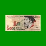 BILLETE DE BRASIL 5.000 CRUZEIROS REALES, PICK 241, AÑO 1993, ESTADO EXCELENTE+ .-