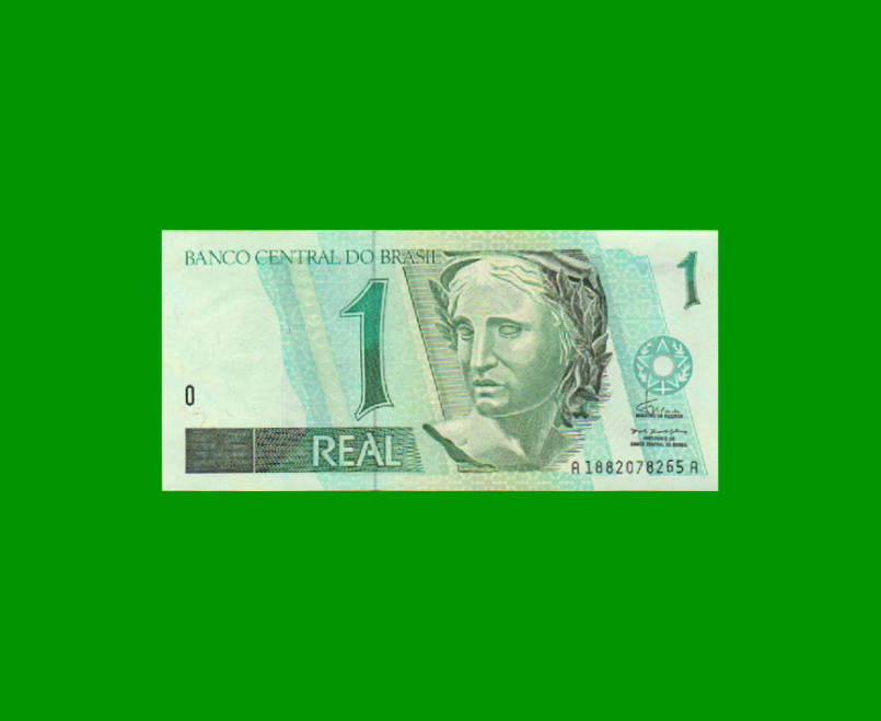 BILLETE DE BRASIL 1 REAL, PICK 243a, AÑO 1994, ESTADO EXCELENTE+ .-