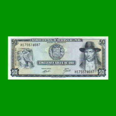 BILLETE DE PERU 50 SOLES, PICK 101c, AÑO 1974, ESTADO SIN CIRCULAR.-