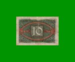 BILLETE DE ALEMANIA 10 MARCOS, PICK 67a, AÑO 1920, ESTADO BUENO+ .- - Imagen 2