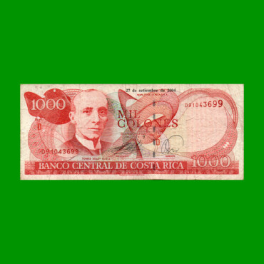 BILLETE DE COSTA RICA 1.000 COLONES, PICK 264e, AÑO 2004, ESTADO MUY BUENO- .-