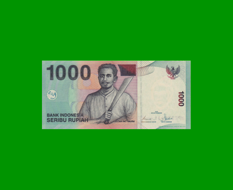 BILLETE DE INDONESIA 1.000 RUPIAS, PICK 141i, AÑO 2000/2008, ESTADO SIN CIRCULAR.-