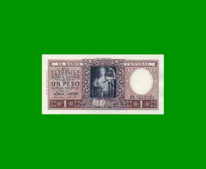 MONEDA NACIONAL $ 1,00, BOT 1913, AÑO 1954, ESTADO SIN CIRCULAR.-