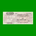 BONO DE JUJUY 1.000 AUSTRALES, EC 021, AÑO 1989, ESTADO MUY BUENO.-