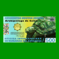 BILLETE DE ISLAS GALAPAGOS 500 NUEVOS SUCRES, POLYMERO FANTASIA, AÑO 2009, ESTADO SIN CIRCULAR.-