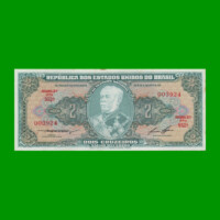 BILLETE DE BRASIL 2 CRUZEIROS, PICK 157Ac, AÑO 1958, ESTADO SIN CIRCULAR.-