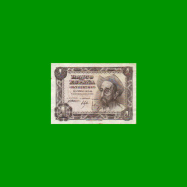 BILLETE DE ESPAÑA 1 PESETA, PICK 139, AÑO 1951, ESTADO MUY BUENO.-