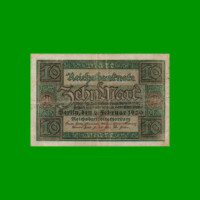 BILLETE DE ALEMANIA 10 MARCOS, PICK 67a, AÑO 1920, ESTADO BUENO+ .-