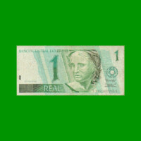 BILLETE DE BRASIL 1 REAL, PICK 243Ae, AÑO 1999, ESTADO BUENO+ .-