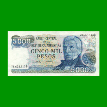 PESOS LEY 18.188 $5.000,00, BOT 2477, AÑO 1983, ESTADO SIN CIRCULAR.-
