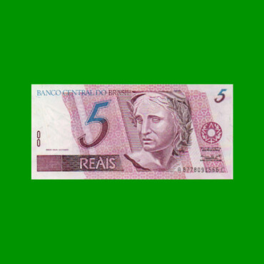BILLETE DE BRASIL 5 REALES, PICK 244Ad, AÑO 1999, ESTADO SIN CIRCULAR.-