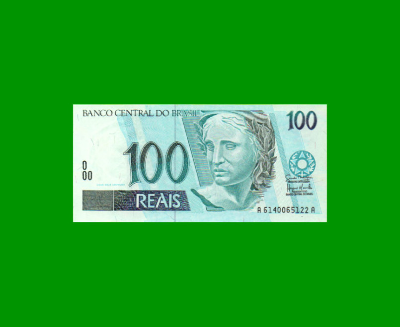 BILLETE DE BRASIL 100 REALES, PICK NEW, N° CAT 330, AÑO 2007, ESTADO SIN CIRCULAR.-