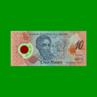 BILLETE DE BRASIL 10 REALES, CONMEMORATIVO, POLYMERO, PICK 248a, AÑO 2000, ESTADO SIN CIRCULAR.-