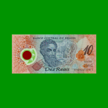 BILLETE DE BRASIL 10 REALES, CONMEMORATIVO, POLYMERO, PICK 248a, AÑO 2000, ESTADO SIN CIRCULAR.-