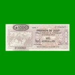 BONO DE JUJUY 1.000 AUSTRALES, EC 021, AÑO 1989, ESTADO EXCELENTE+ .-
