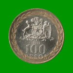 MONEDA DE CHILE 100 PESOS, BIMETALICA , AÑO 2003 , ESTADO USADA.-